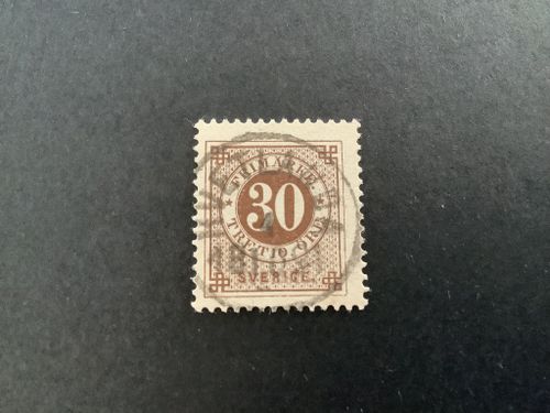 Ringtyp med posthorn facit nr 47 lyxstämplat HVETLANDA