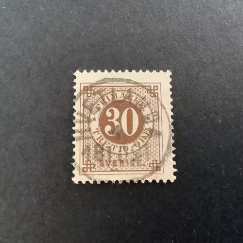 Ringtyp med posthorn facit nr 47 lyxstämplat HVETLANDA