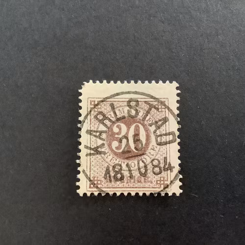 Ringtyp T 13 facit nr 35 lyxstämplat KARLSTAD