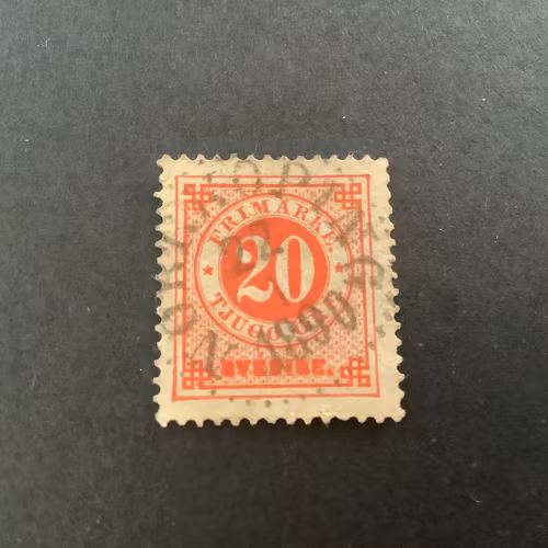 Ringtyp med posthorn facit nr 46 praktstämplat NORRKÖPING