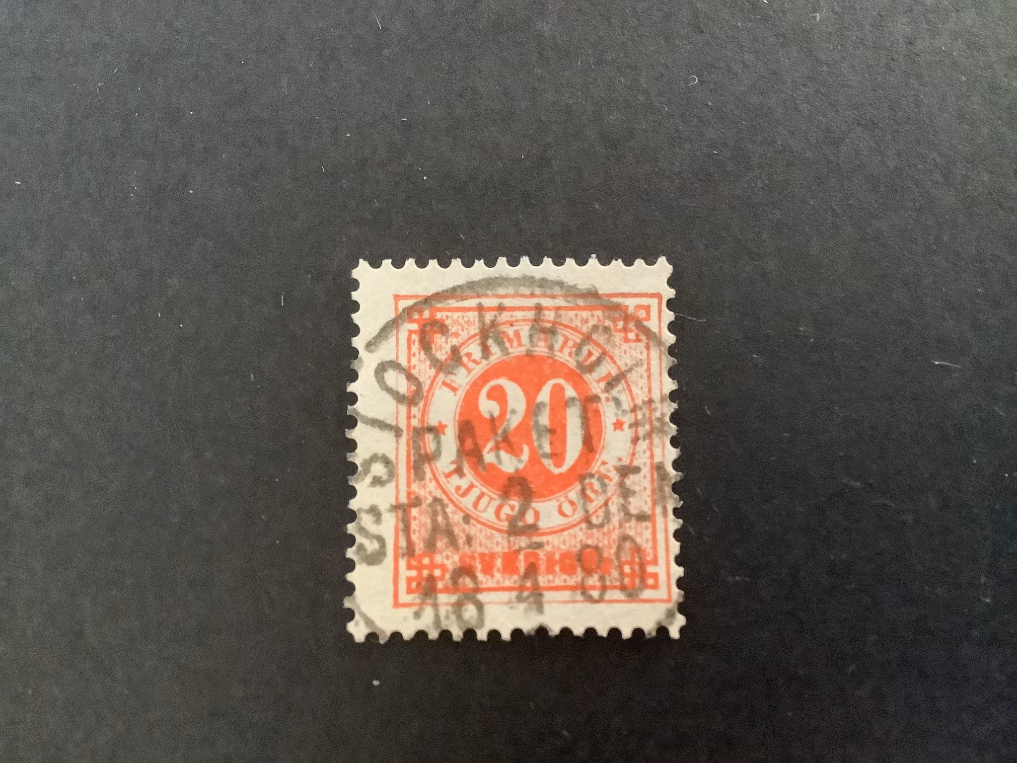 Ringtyp T 13 facit nr 33 praktstämplat STOCKHOLM Staden Paket