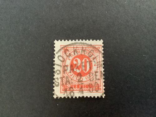 Ringtyp T 13 facit nr 33 praktstämplat STOCKHOLM Staden Paket