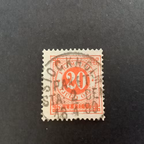 Ringtyp T 13 facit nr 33 praktstämplat STOCKHOLM Staden Paket