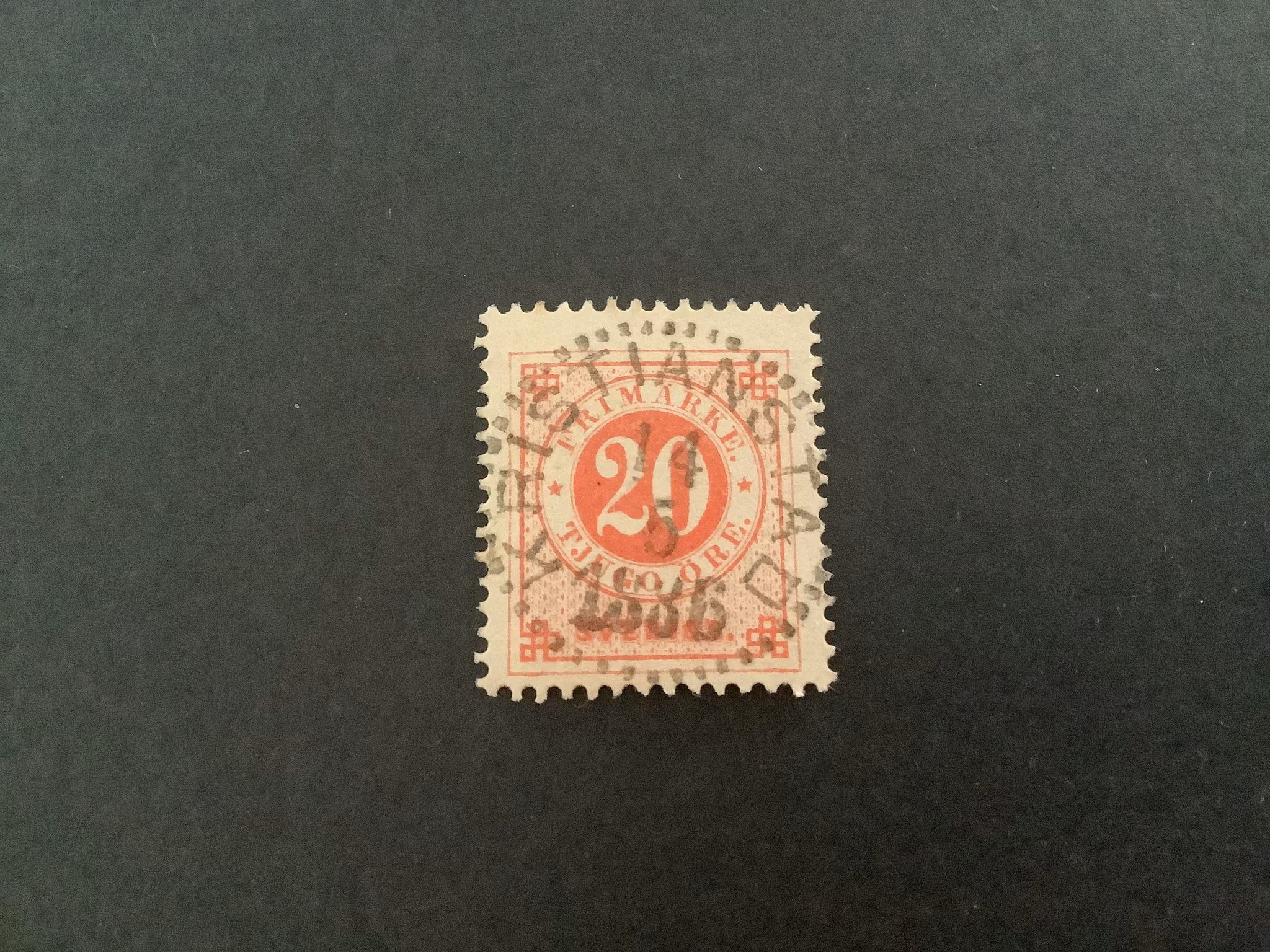Ringtyp T 13 facit nr 33  lyxstämplat KRISTIANSTAD