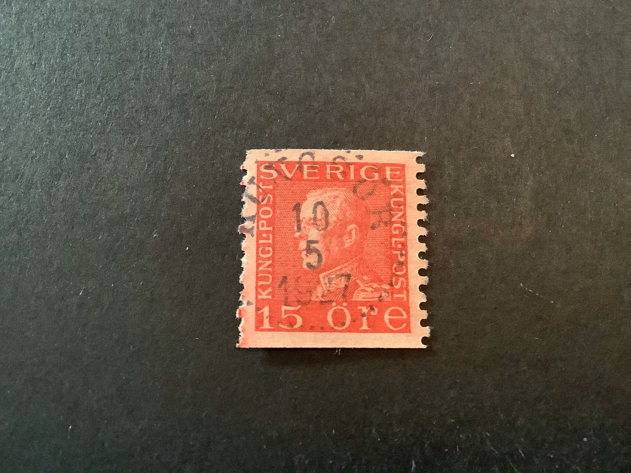 Gustaf V profil vänster facit nr 176 A lyxstämplat KUNGSÖR