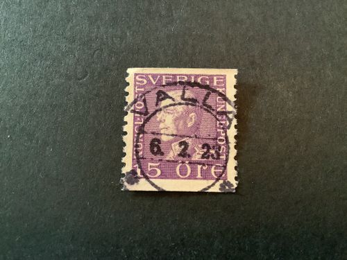 Gustaf V profil vänster facit nr 175 A lyxstämplat VALLA