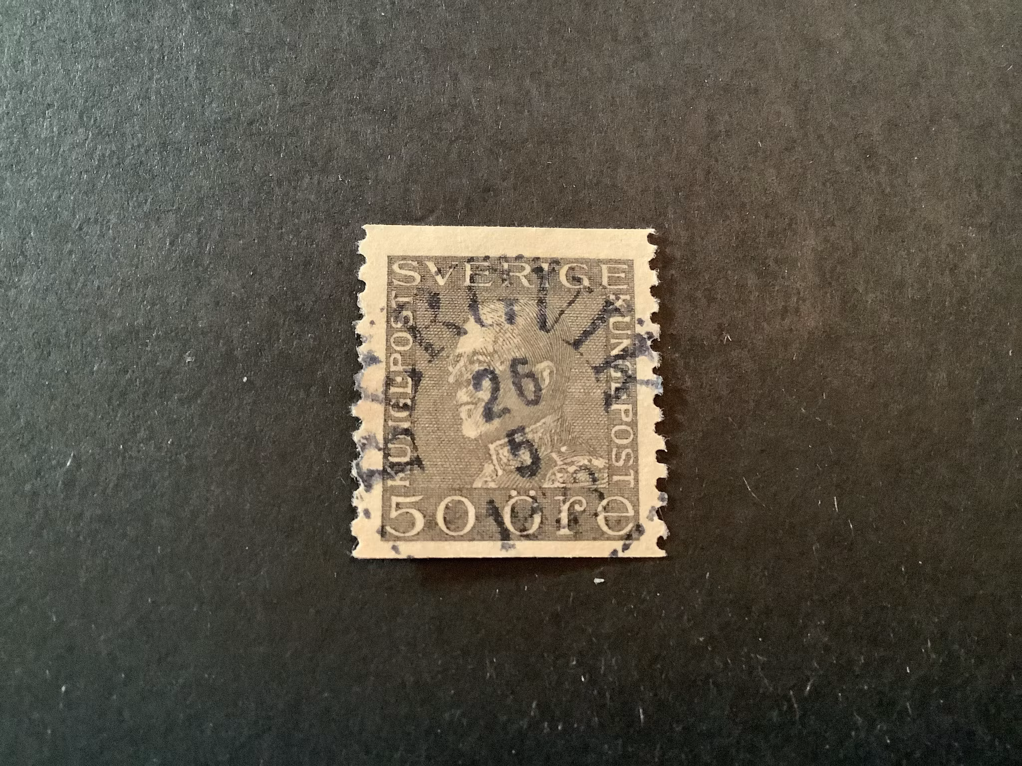 Gustaf V profil vänster facit nr 192 praktstämplat BERGVIK