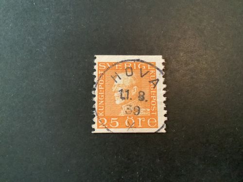 Gustaf V profil vänster facit nr 184 lyxstämplat HOVA