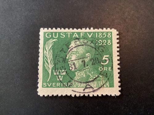 Gustaf V 70 år facit nr 226 praktstämplat GÖTEBORG 1