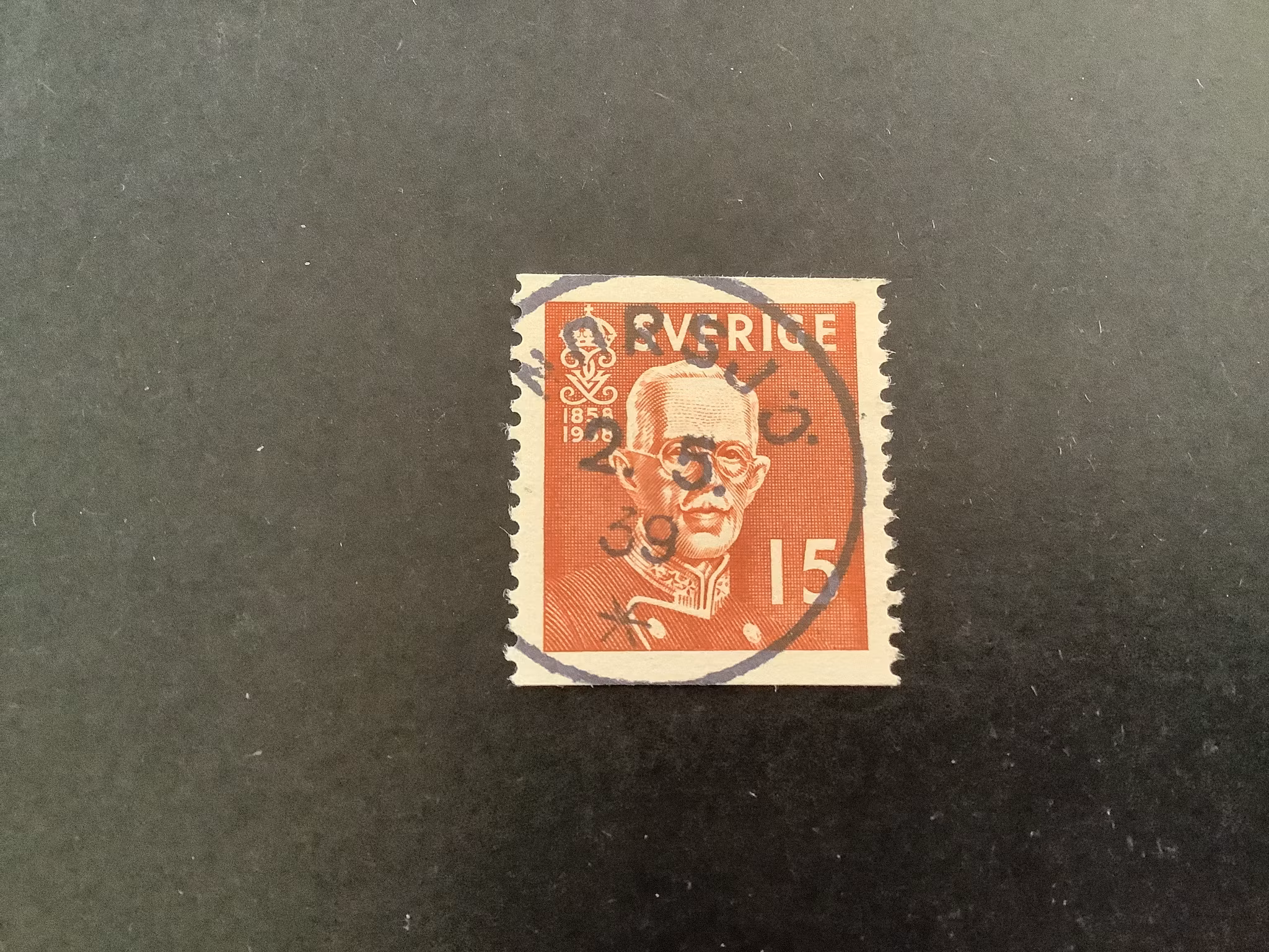 Gustaf V 80 år facit nr 267 A lyxstämplat NORSJÖ