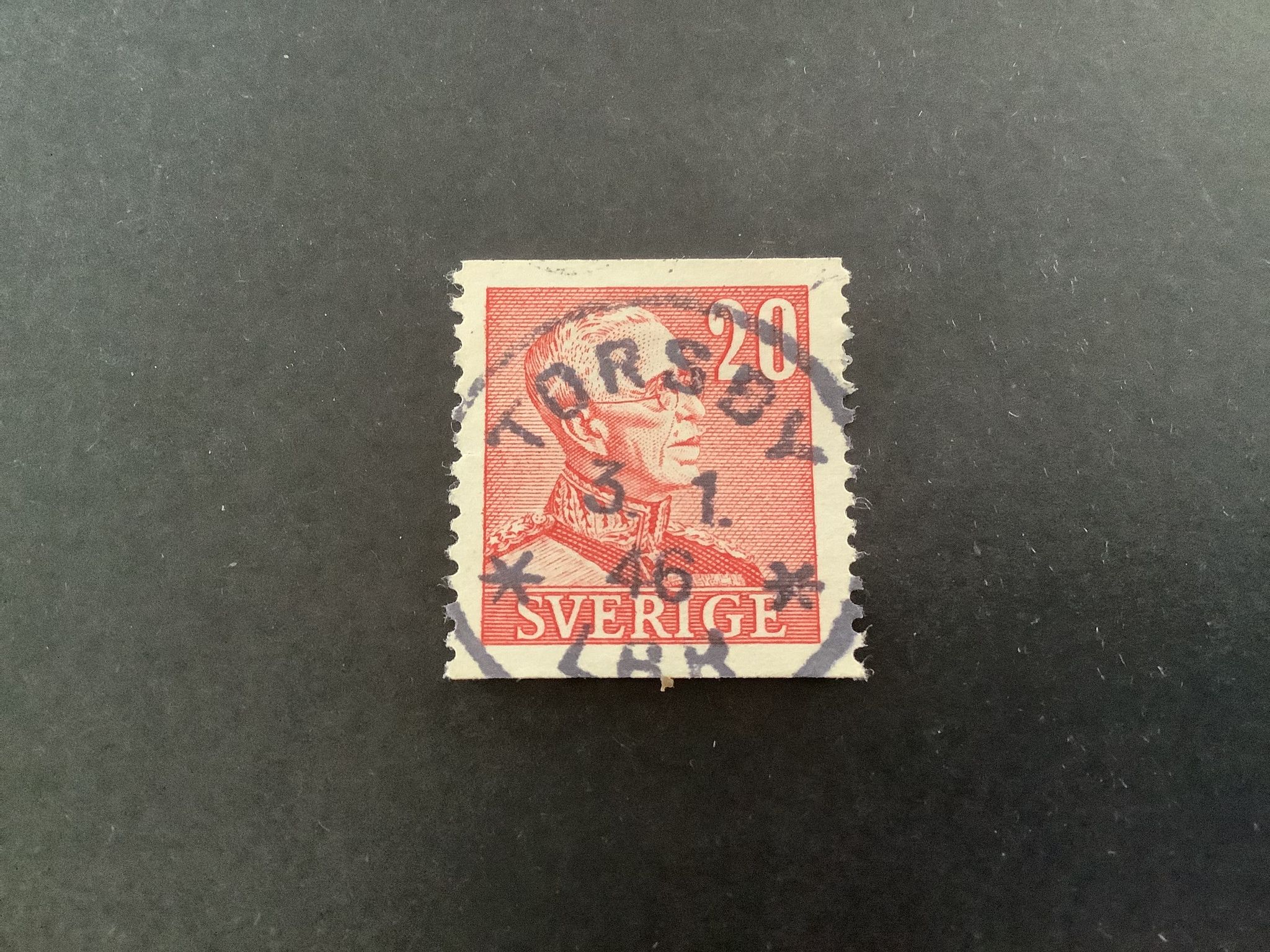 Gustaf V profil höger facit nr 276 A praktstämplat TORSBY*LBR*