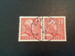 Gustaf V profil höger lyxstämplat 2+2-sidigt par PKP 131
