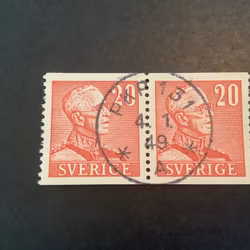Gustaf V profil höger lyxstämplat 2+2-sidigt par PKP 131