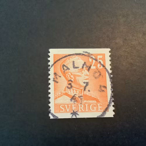 Gustaf V profil höger facit nr 277 lyxstämplat MALMÖ 4