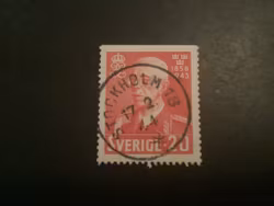 Gustaf V 85 år facit nr 344 B1 praktstämplat STOCKHOLM 18