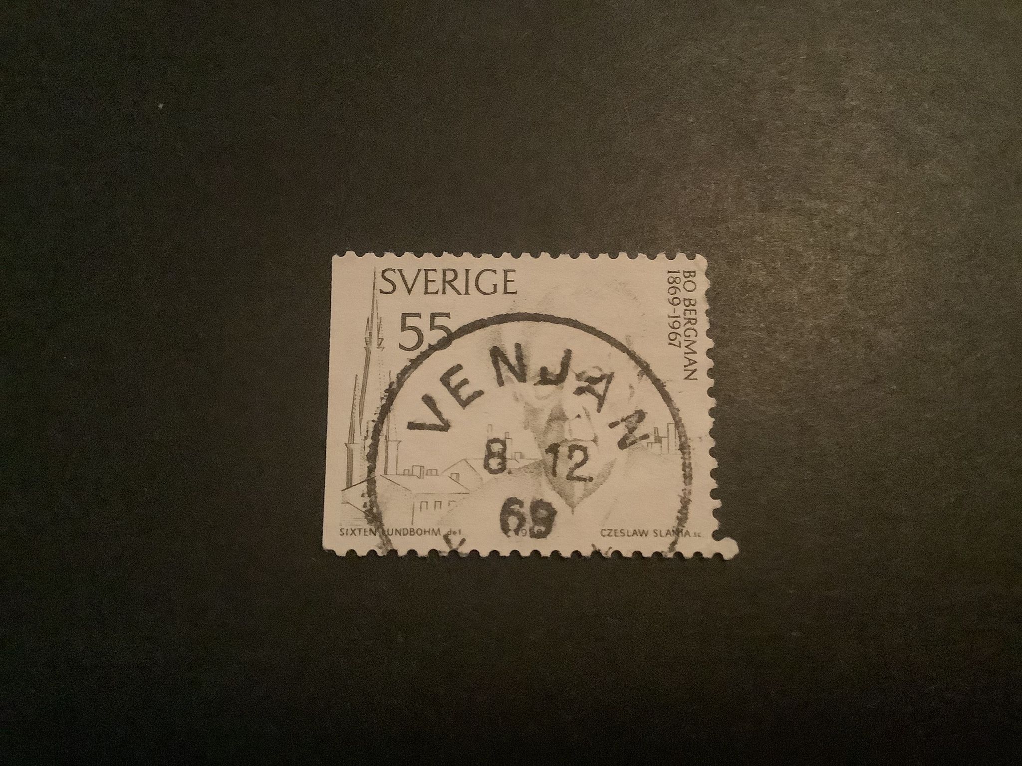 Bo Bergman facit nr 673 B1 praktstämplat VENJAN