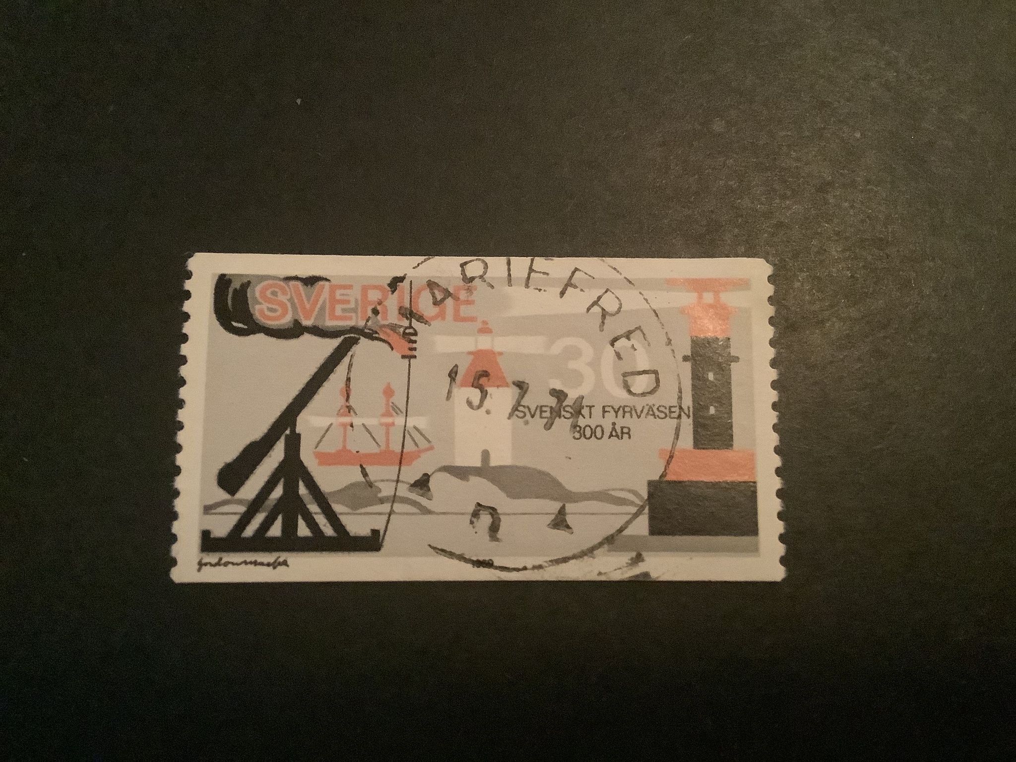 Svenskt fyrväsen facit nr 679 praktstämplat MARIEFRED