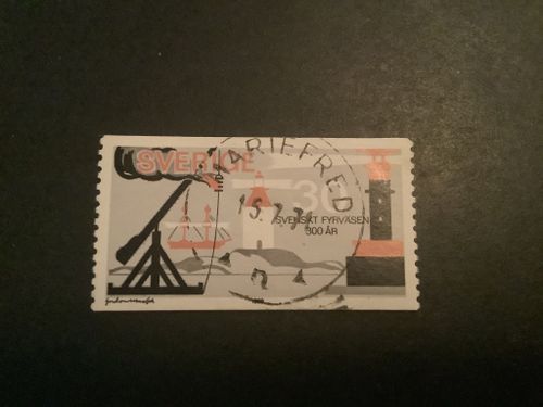 Svenskt fyrväsen facit nr 679 praktstämplat MARIEFRED