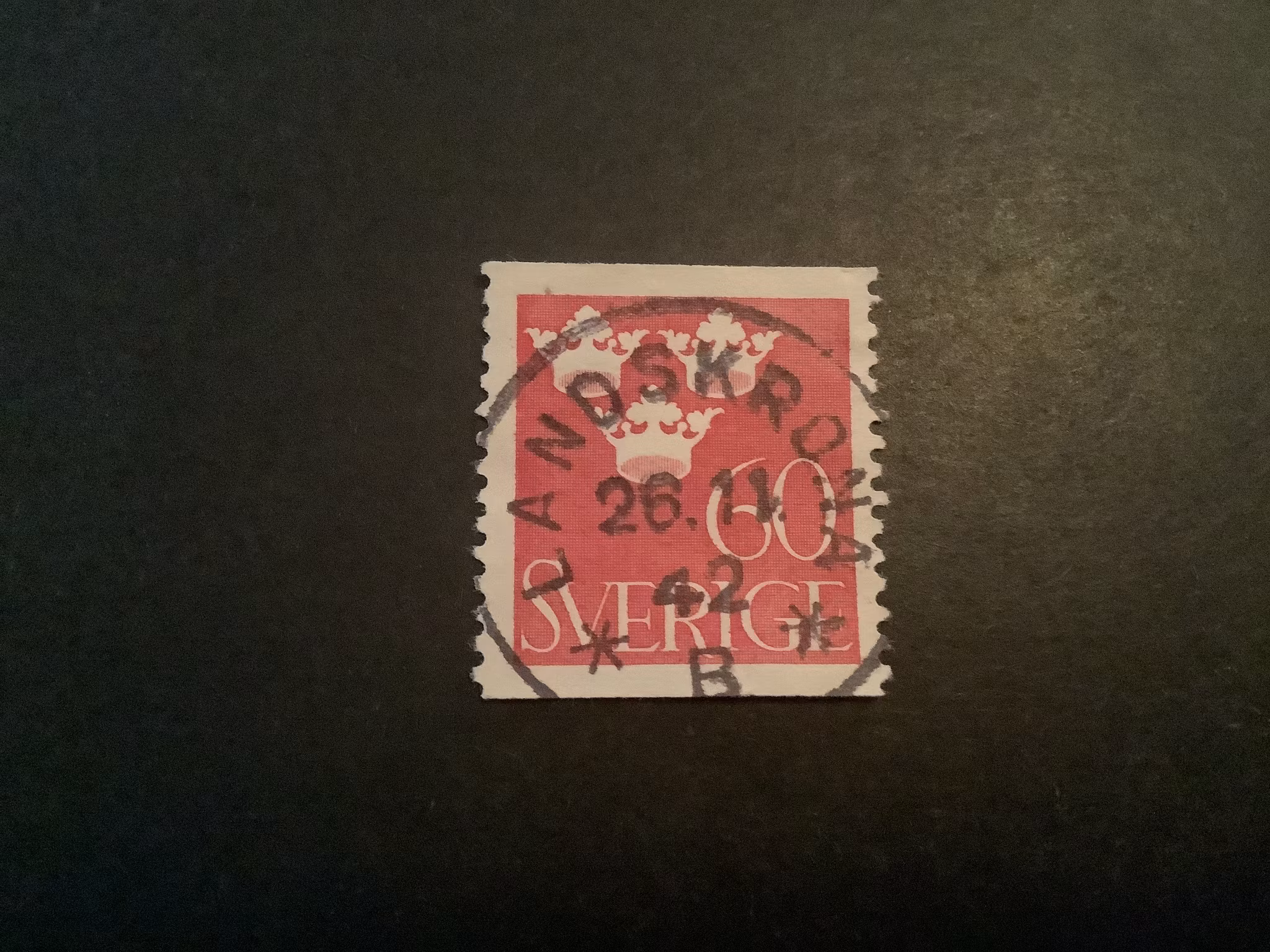 Tre kronor facit nr 286 lyxstämplat  LANDSKRONA