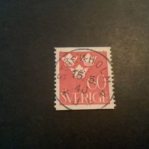 Tre kronor facit nr 286 praktstämplat STOCKHOLM 4