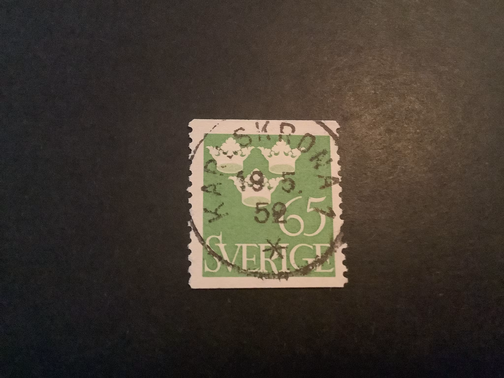 Tre kronor lyxstämplat facit nr 287 KARLSKRONA 1