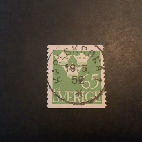 Tre kronor lyxstämplat facit nr 287 KARLSKRONA 1