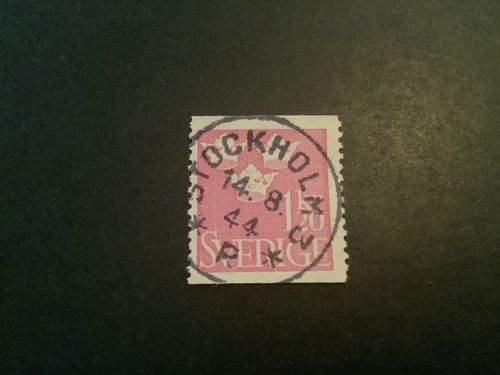 Tre kronor facit nr 298 praktstämplat STOCKHOLM 3