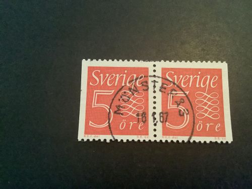 Ny siffertyp facit nr 394 BB praktstämplat par MÖNSTERÅS