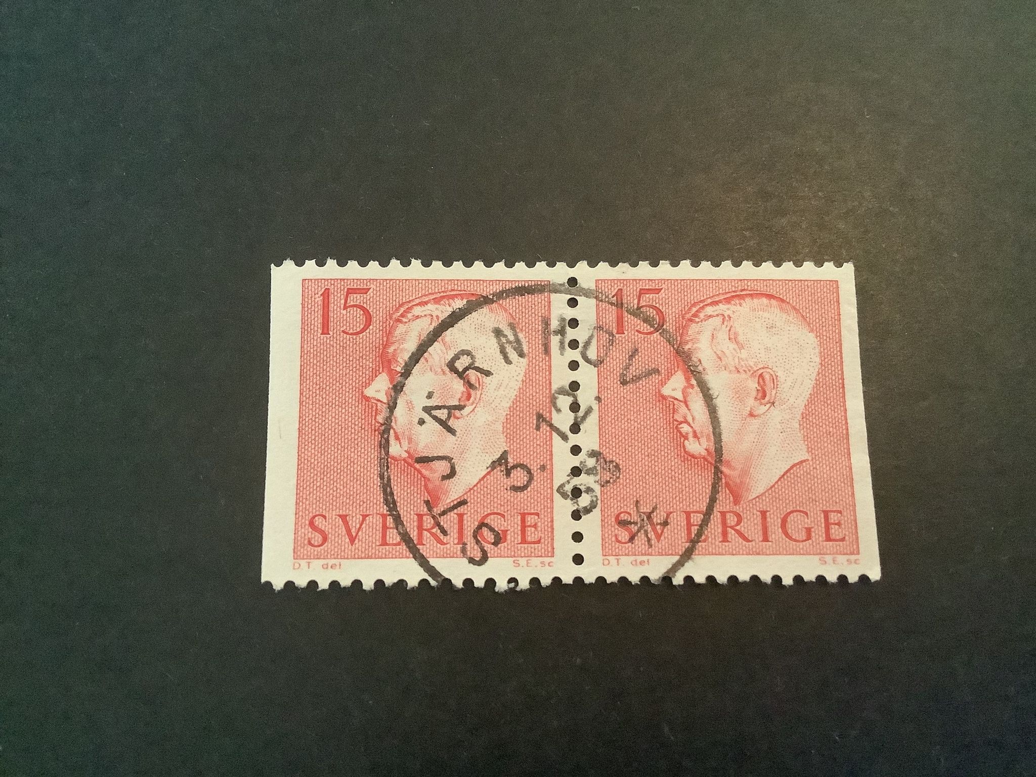 Gustaf VI Adolf typ II facit nr 413 BB ptaktstämplat par STJÄRNHOV