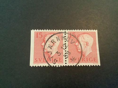 Gustaf VI Adolf typ II facit nr 413 BB ptaktstämplat par STJÄRNHOV