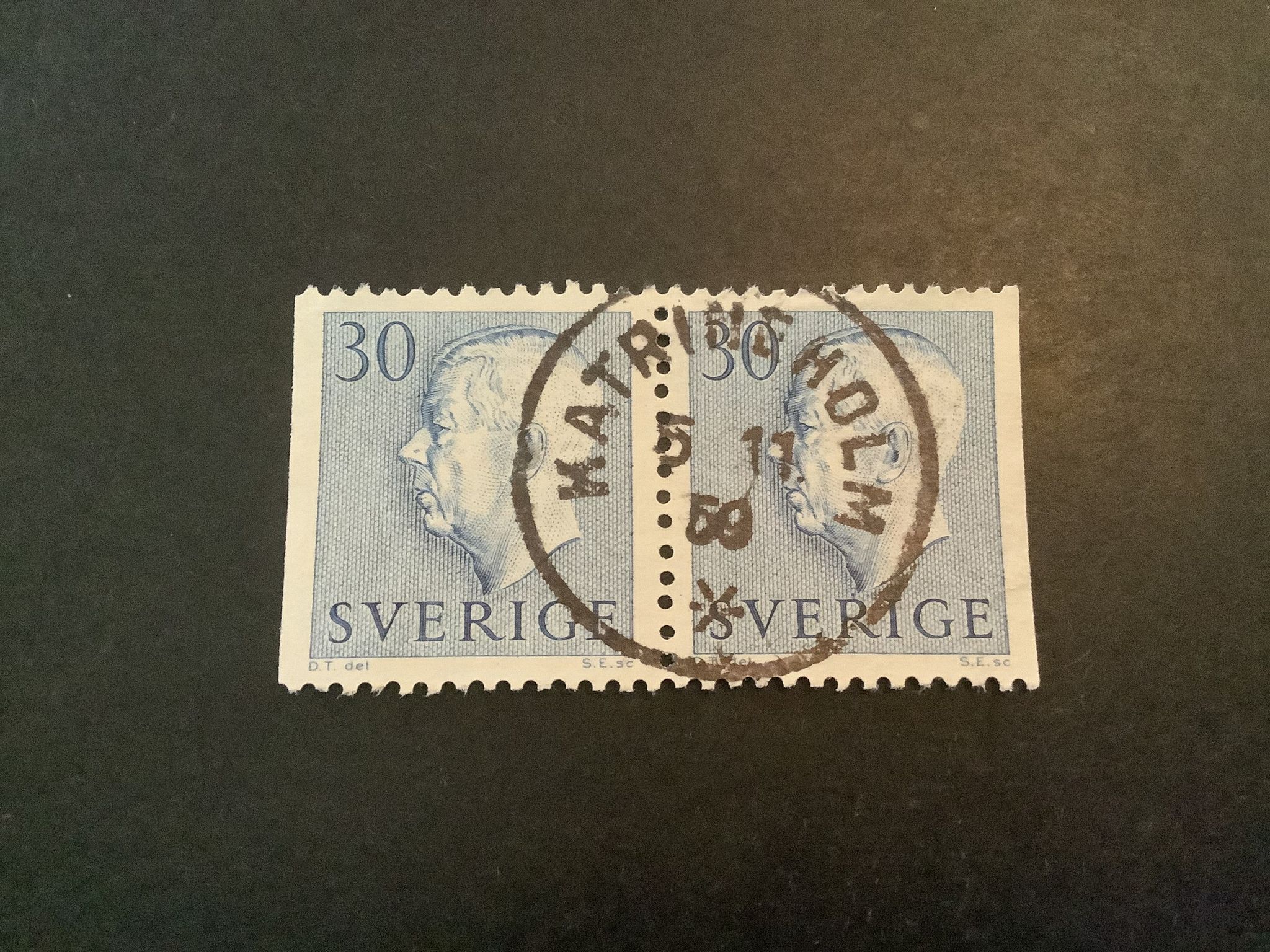 Gustaf VI Adolf typ II facit nr 416 BB praktstämplat par KATRINEHOLM