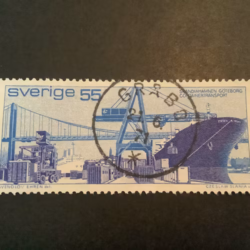 Containertransport facit nr 728 A2 praktstämplat GRÅBO