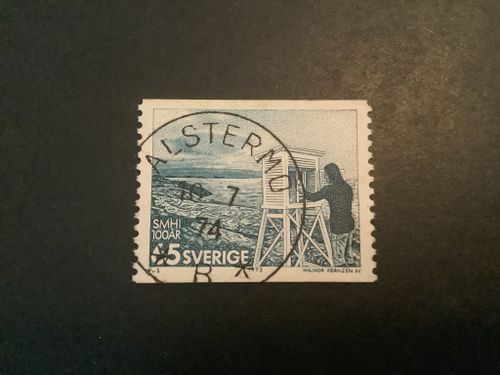 Väderlekstjänsten 100 år facit nr 823 praktstämplat  ALSTERMO