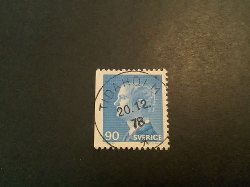 Carl XVI Gustaf typ I facit nr 918 B1 praktstämplat TIDAHOLM