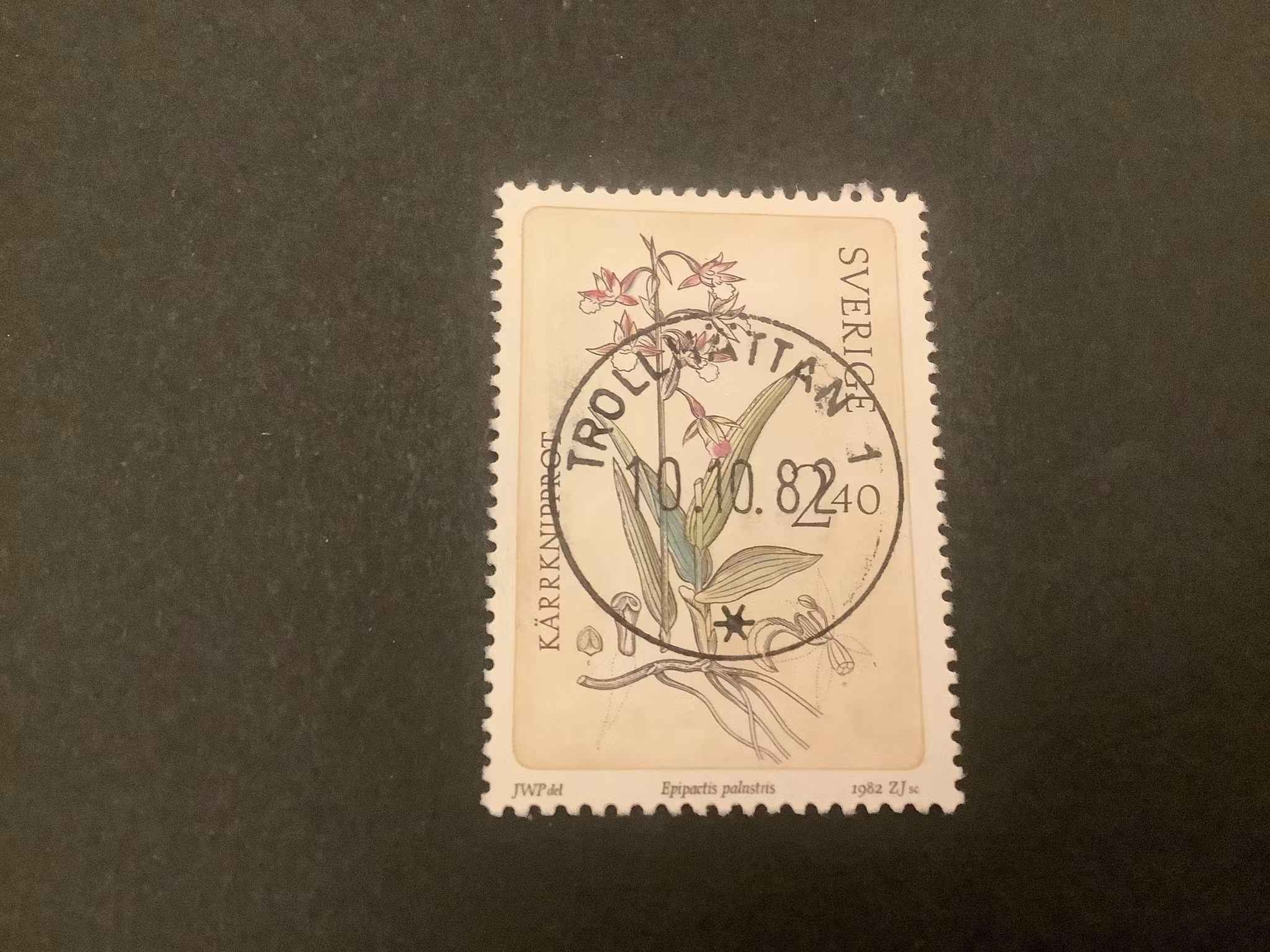 Vilda orkideer facit nr 1223 lyxstämplat TROLLHÄTTAN 1