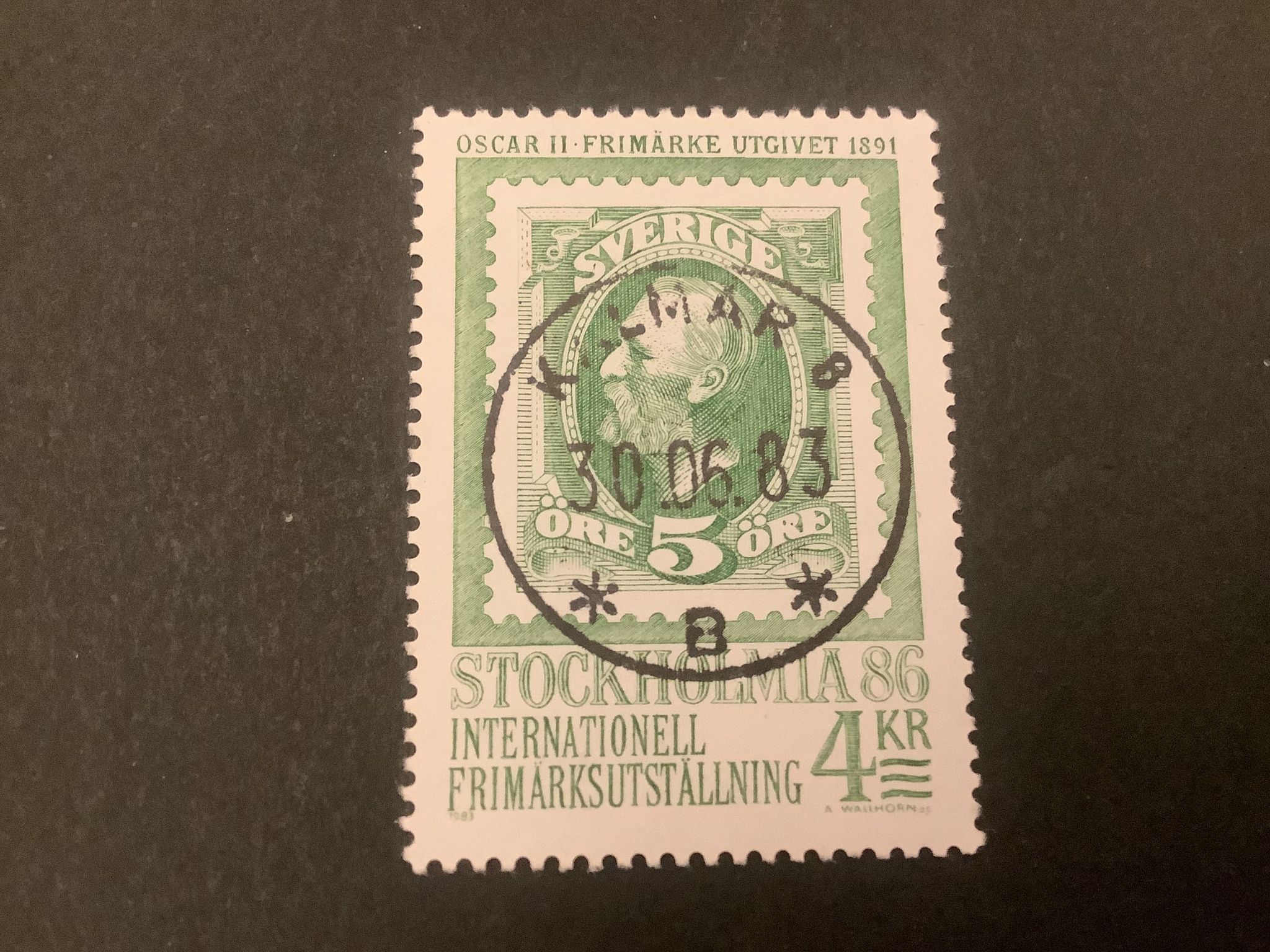 Stockholmia I facit nr 1262 lyxstämplat KALMAR 8