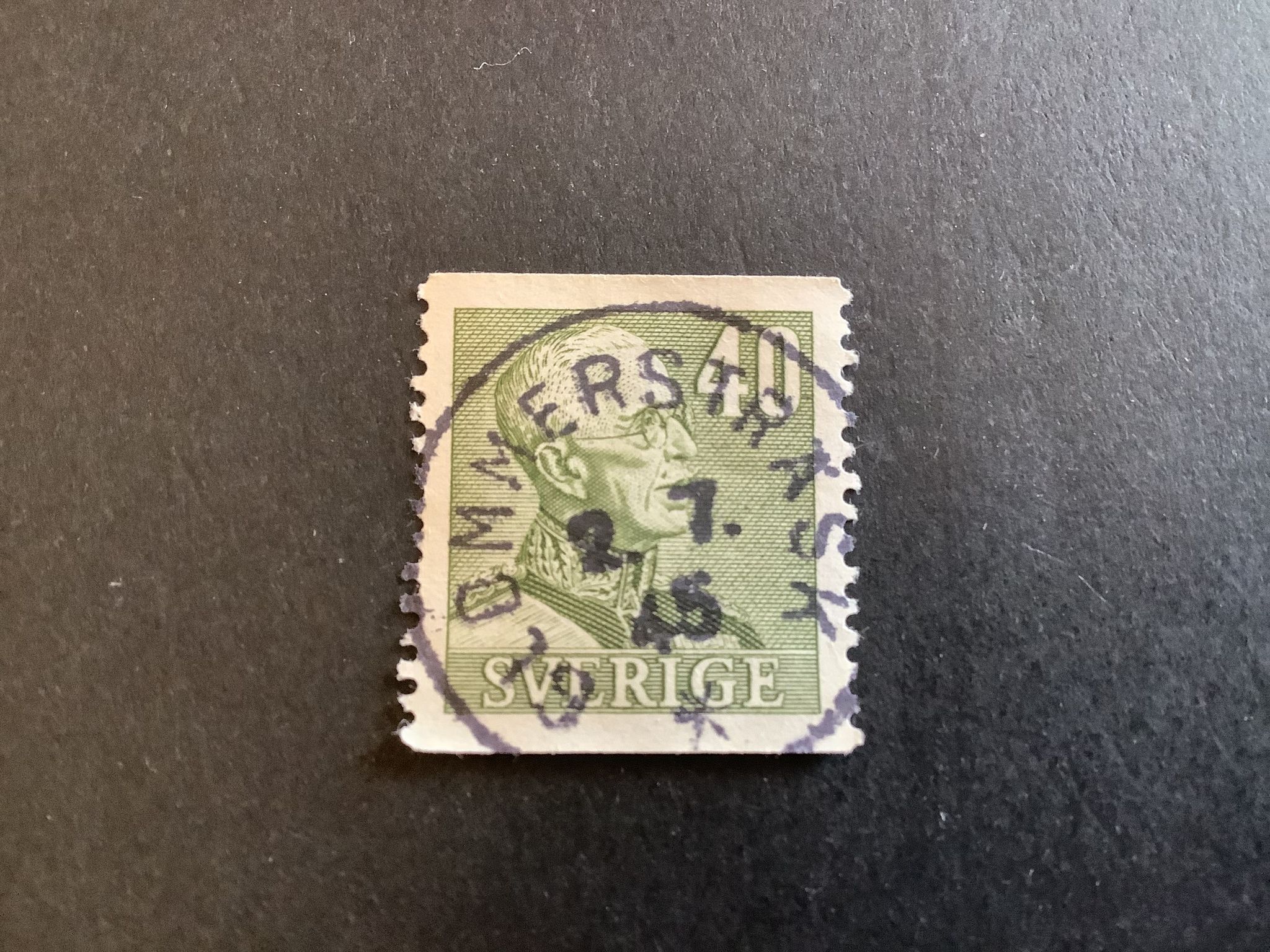 Gustaf V profil höger facit nr 281 praktstämplat GLOMMERSTRÄSK
