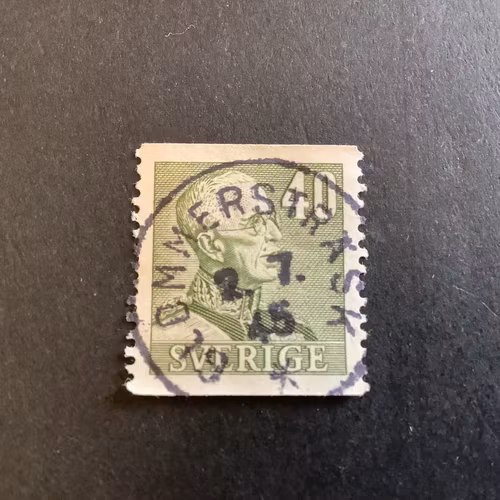 Gustaf V profil höger facit nr 281 praktstämplat GLOMMERSTRÄSK