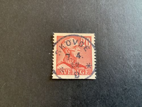 Gustaf V profil höger facit nr 276 A lyxstämplat SKÖVDE