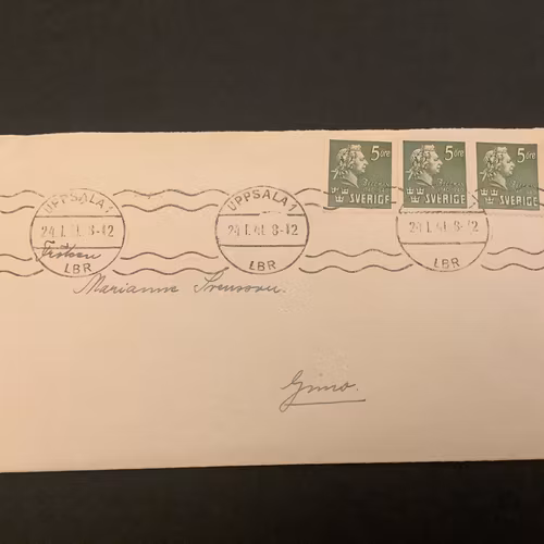 Bellman stämplat BB-par på brev