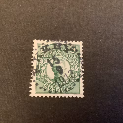 Gustaf V i medaljong facit nr 79 praktstämplat EKEBY