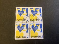 Rabattmärke II 1122 BB i lyxstämplat 4-block STOCKHOLM