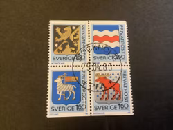 Rabattmärken V facit nr 1250-1253 lyxstämplat 4-block STOCKHOLM