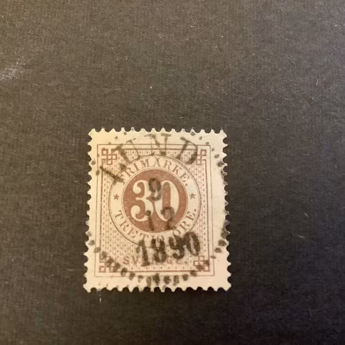 Ringtyp posthorn facit nr 47 lyxstämplat LUND
