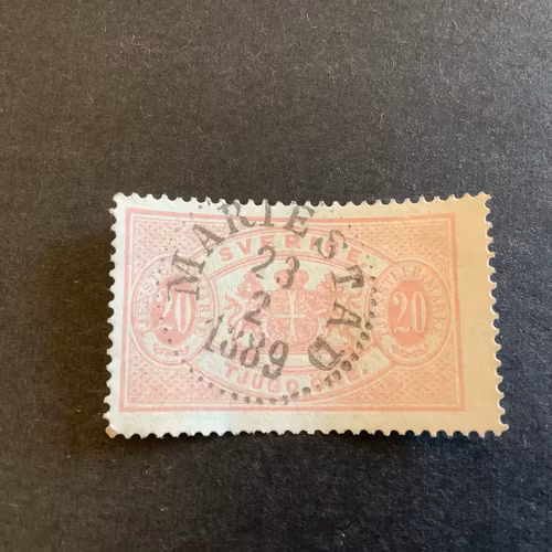 Tjänstefrimärke TJ 18 praktstämplat MARIESTAD