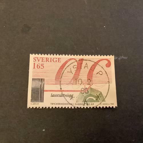 Tryckerikonsten facit nr 1240 lyxstämplat YSTAD P