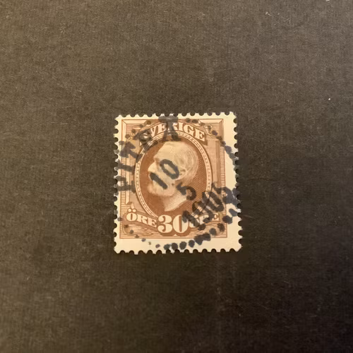 Oscar II facit nr 58 V8 stämplat med blekt huvud