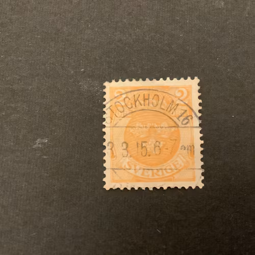 Lilla riksvapnet facit nr 72  praktstämplat STOCKHOLM