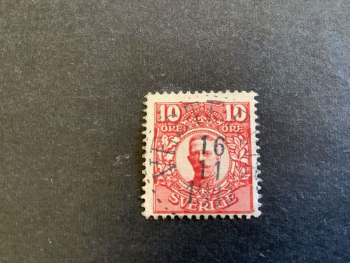 Gustaf V i medaljong facit nr 82 praktstämplat VESTERVIK