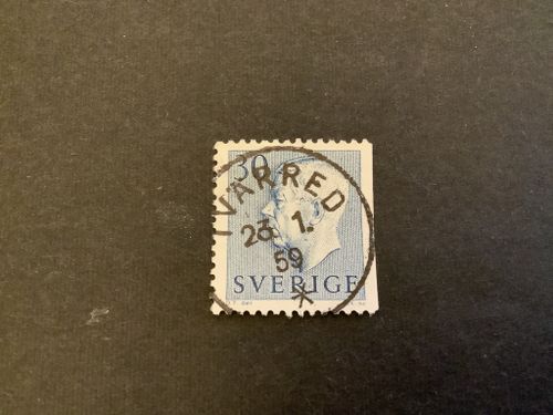Gustaf VI Adolf typ II facit nr 416 B2 praktstämplat TVÄRRED